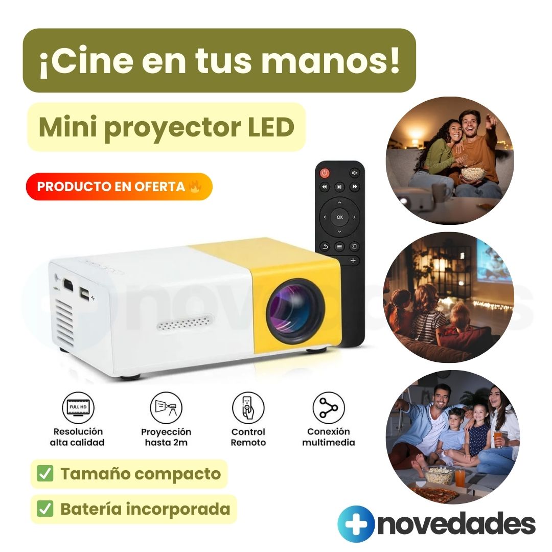 Mini Proyector LED Portátil “Cine en Cualquier Lugar”