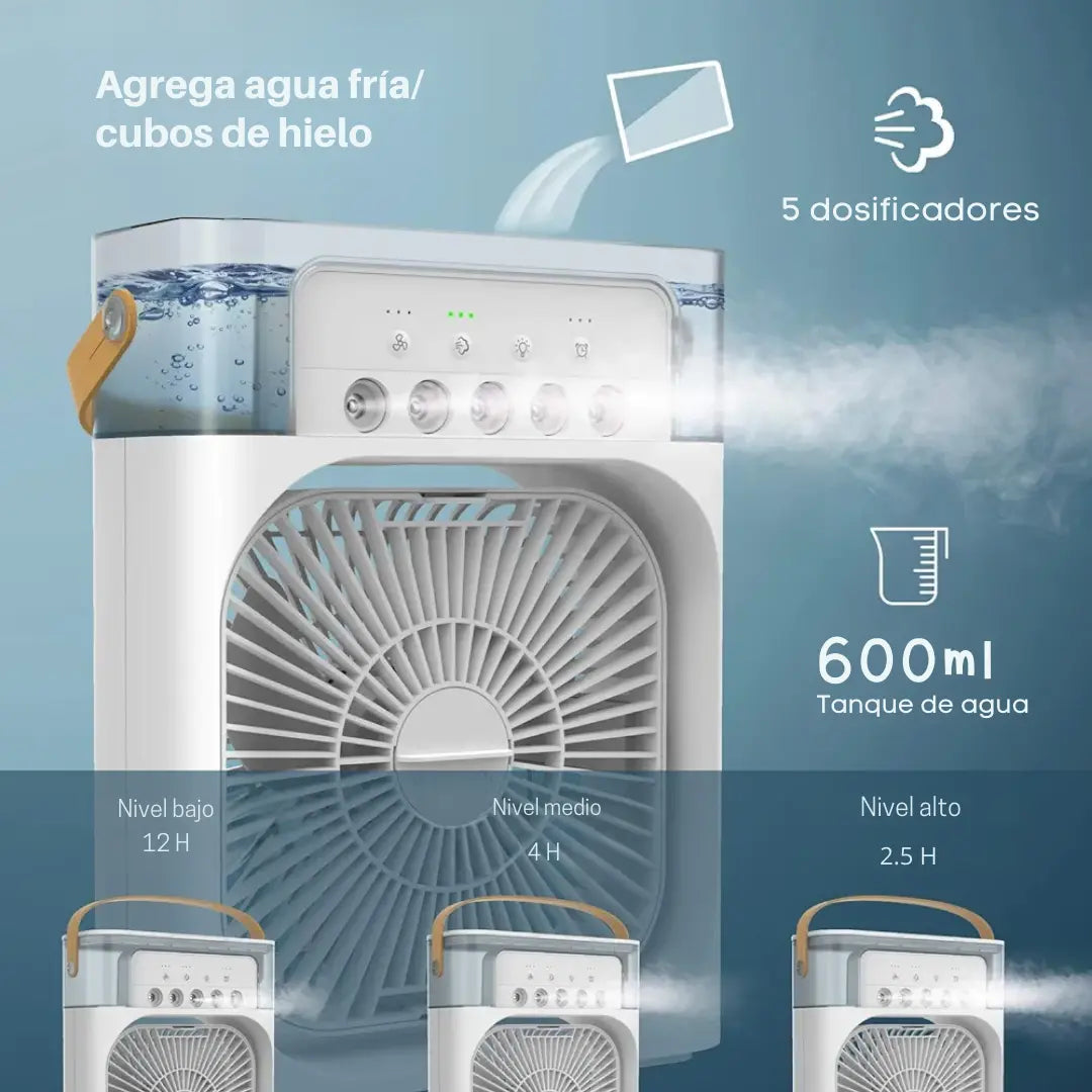 Mini ventilador Multifuncional 3 en 1 para Refrescar - FresKubo