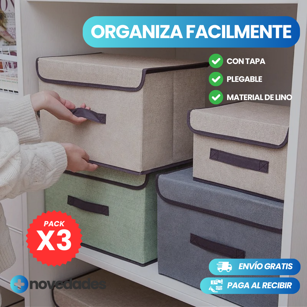 CAJA ORGANIZADORA PLEGABLE PACK X3