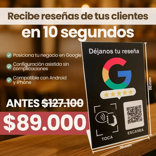 ⭐️ Stand para recolectar reseñas de Google - Feed Tap