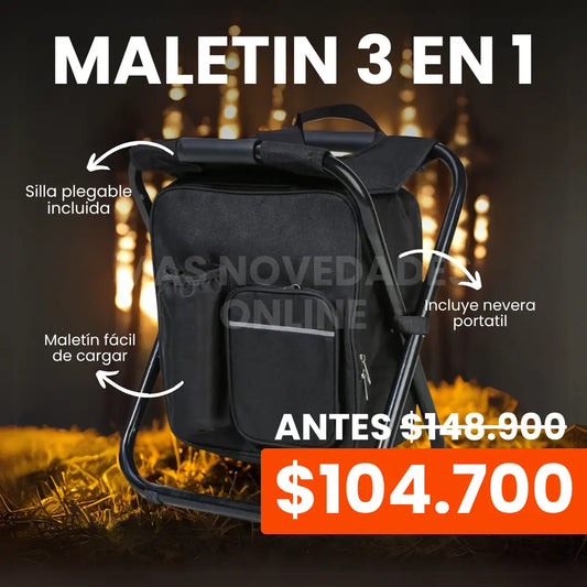 🔥 Maletin 3 en 1: Maletin, Silla y Nevera Portátil