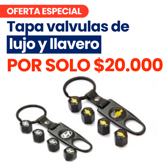 Set de Tapa Válvulas de Lujo + Llavero